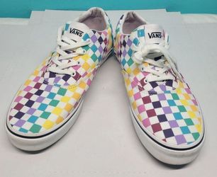 VANS Off The Wall Rainbow Checkerboard Checked Sneakers Missy Sz 6