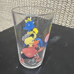 Vtg. Arcoroc France Cartoon Duck And fox  Kids Juice Tumbler/ Glass 6 Oz.