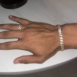 gold bracelet and ring set