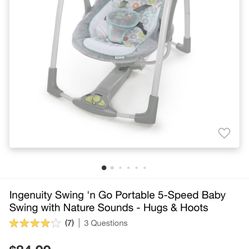 Portable Ingenuity Owl Baby Swing