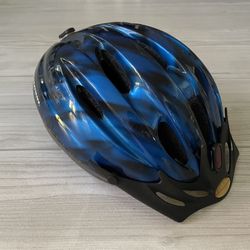 Blue Black Helmet with Reflector Lights