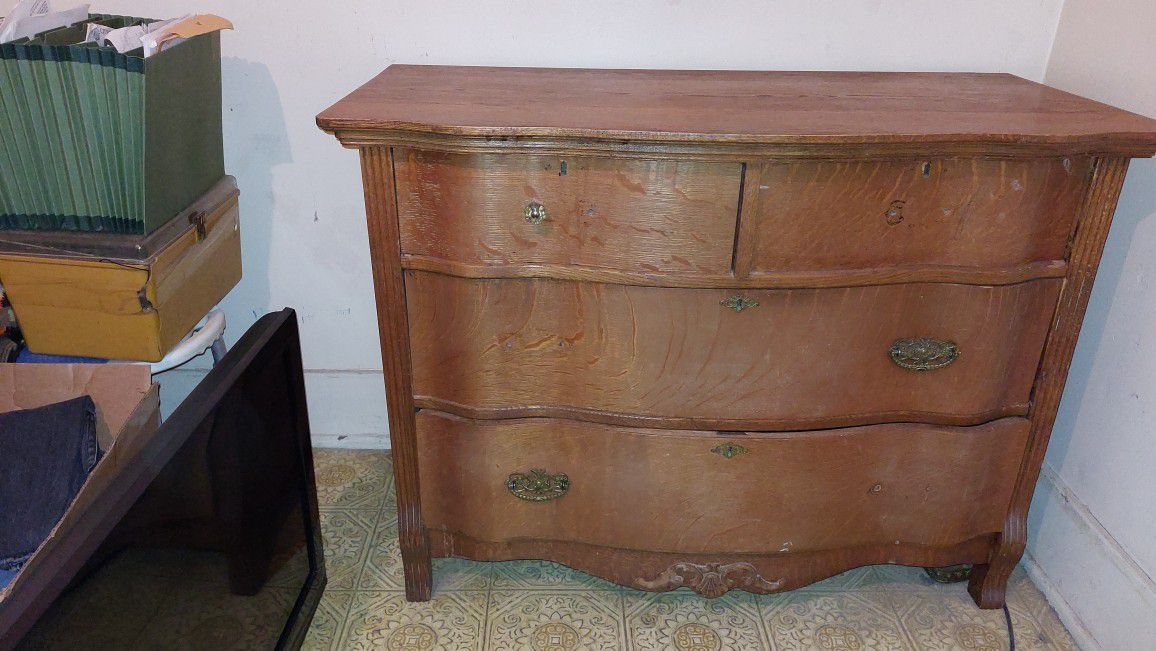 Solid Oak Antique Dresser