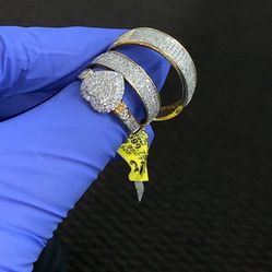 10k Trio Set Diamond Rings 