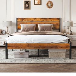 Full Size Bed Frame with Headboard