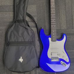 New Blue Electric Guitar w/Case