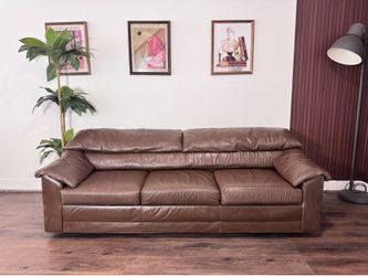 Brown Leather Pull Out Sofa
