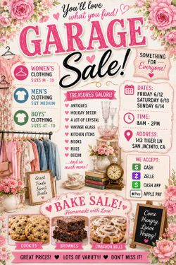 Garage Sale & Bake Sale!