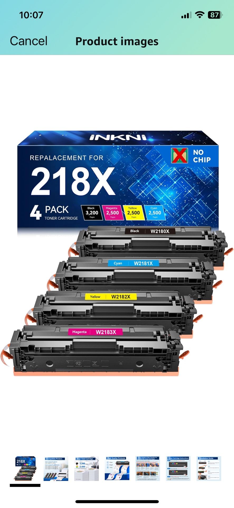 INKNI for HP 218X Toner Cartridges 4 Pack