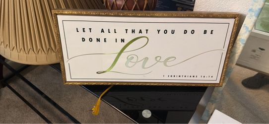 Framed Scripture Wall Sign – 1 Corinthians 16:14