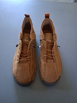 Greks Tan Suede Lace-Up Shoes