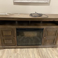 Fire Place Tv Stand And Side Table With Power