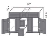 Vanity 60 inch double sink