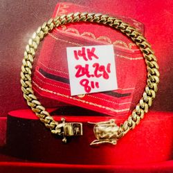 14K Solid Gold 🇨🇺 Links Bracelet BRAND NEW 24.2Gr 8 Inches Long 