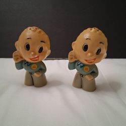 RARE ITEM! ~ 1949-50' LENNY LENOX Vintage Antique ~ Salt & Pepper Shaker Advertising....asking $50.00
