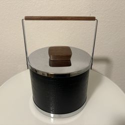 Ice Bucket MCM Black Chrome Wood