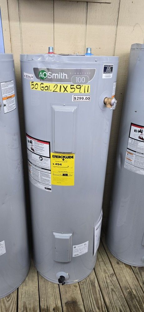 50 Gallons Electric Water Heater 1 Year Warranty Garantia Por Escrito