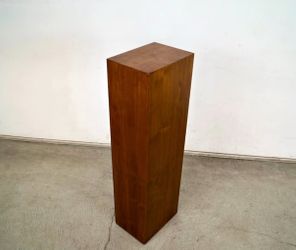 MCM Walnut Pedestal Column Side Table