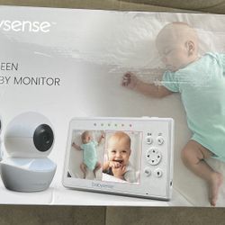 Monitor de bebé con pantalla dividida HD de 5 pulgadas, monitor de video Babysense con cámara y audio, dos cámaras HD con PTZ remoto, luz nocturna, ra
