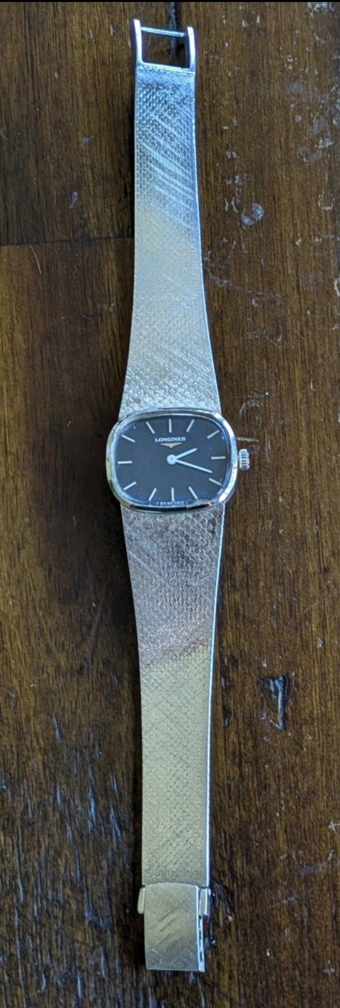 Very Rare Longines Women's Watch Sterling Silver Bracelet And Case Swiss Made.