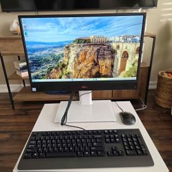 Dell Optiplex 5260 All in One computer, windows 11, with white stand