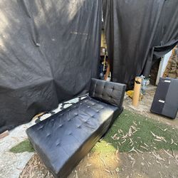 Leather Couch And Futon $90