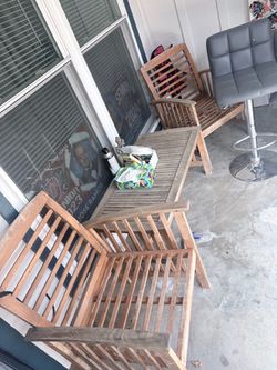 Outdoor Wood Patio Table and Chairs Set