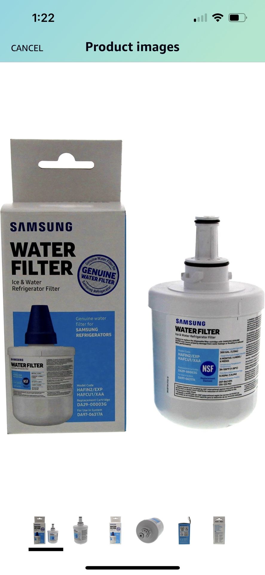 SAMSUNG Genuine Filter for Refrigerator Water and Ice