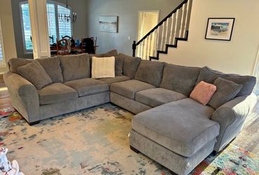 Large Gray Fabric Sectional Sofa FREE DELIVERY