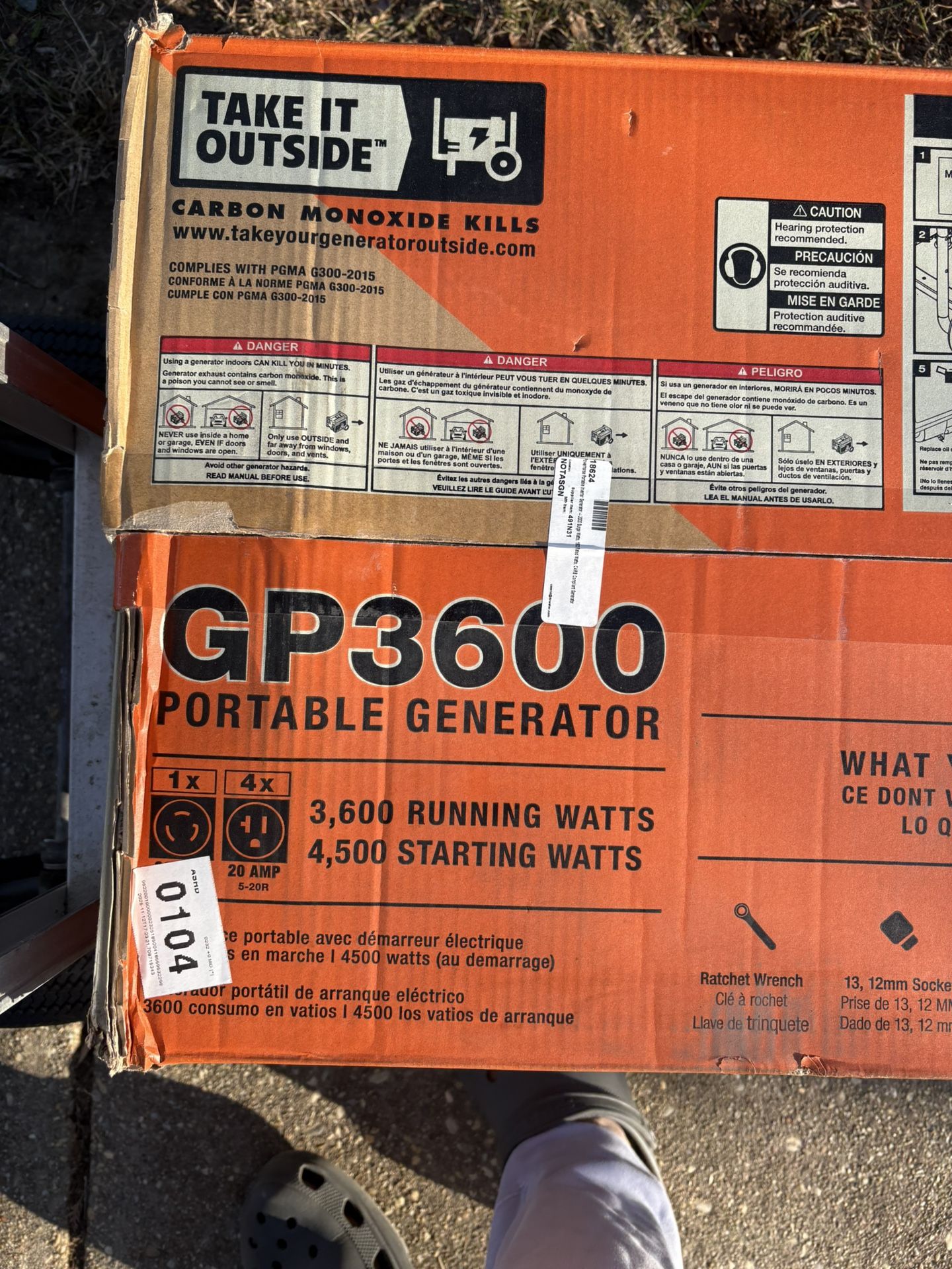 Brand New Never Used Generac GP3600 Portable GENERATOR