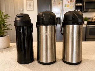 Trudeau and Stainless Steel Coffee Airpots - Set of 3