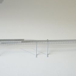 White wire shelves w/brackets
