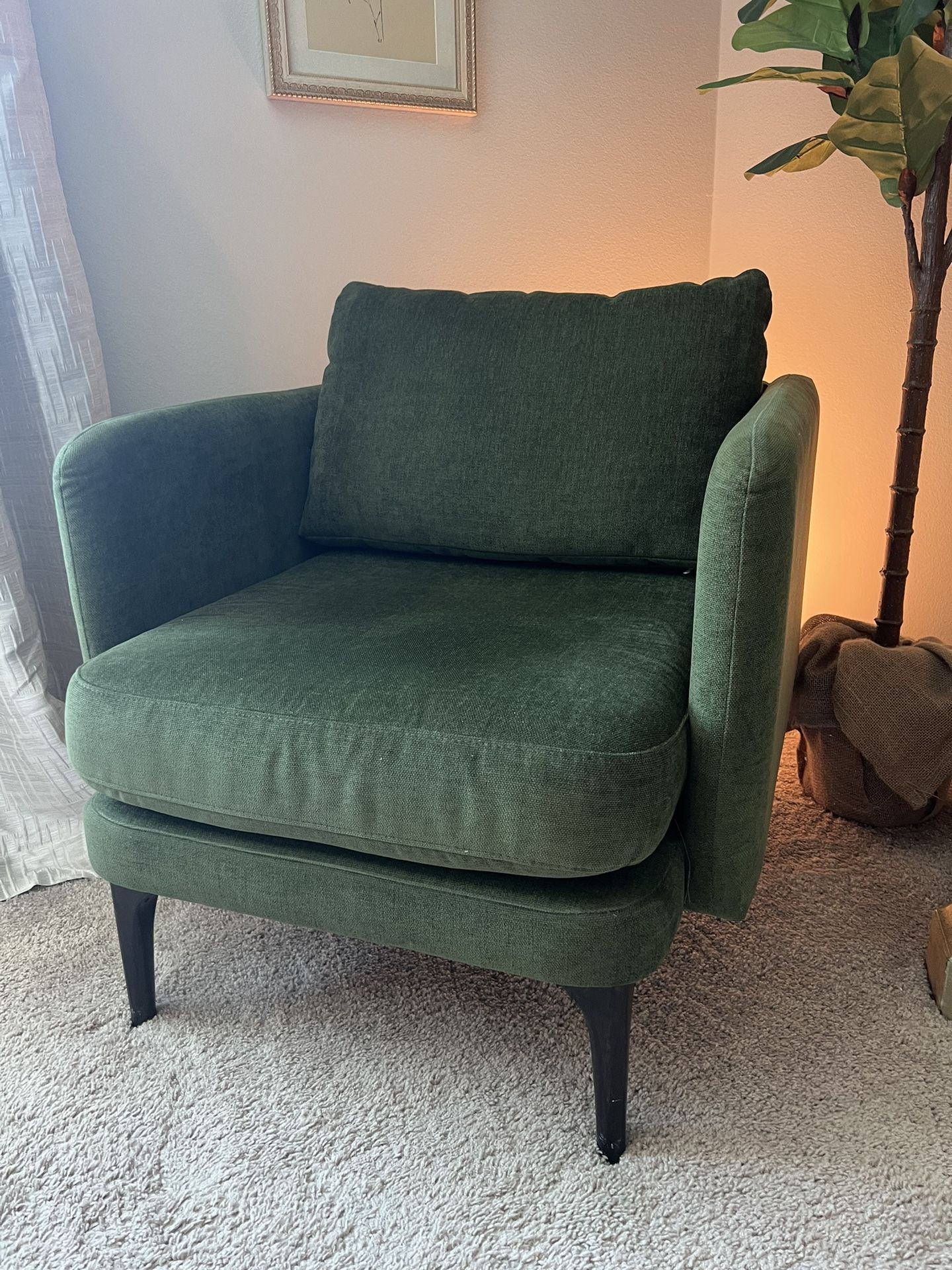 West Elm Auburn Green Velvet Chair
