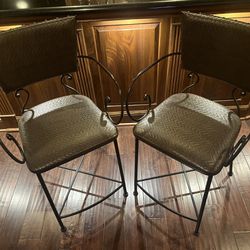 Pier One Leather & Iron Counter Stools $120
