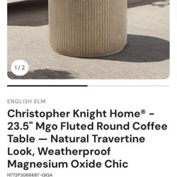 Beautiful Side  Patio Table  Heavy Natural Material And Beige Color Heaven 