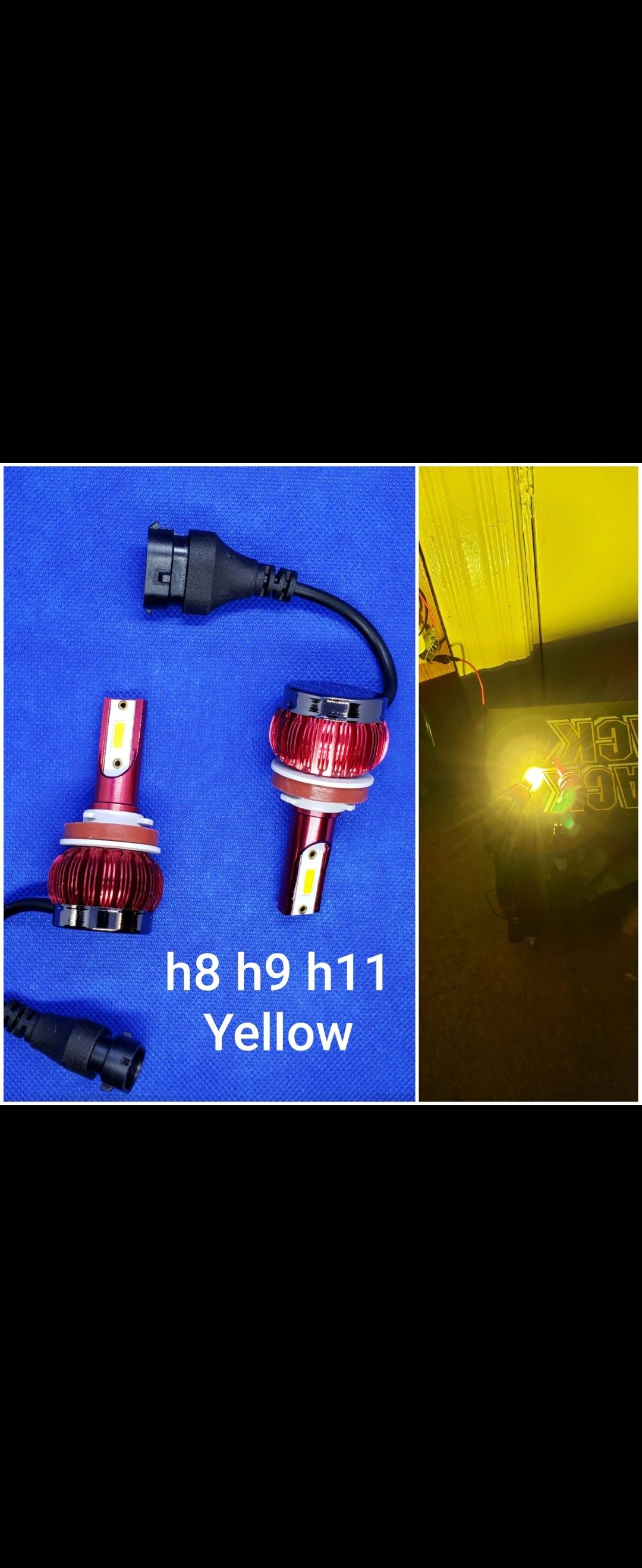 H8 h9 h11 3k yellow led bulbs foglights! New!