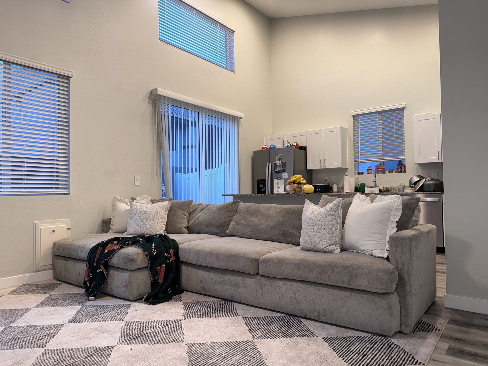 2 Piece Gray Sectional Couch