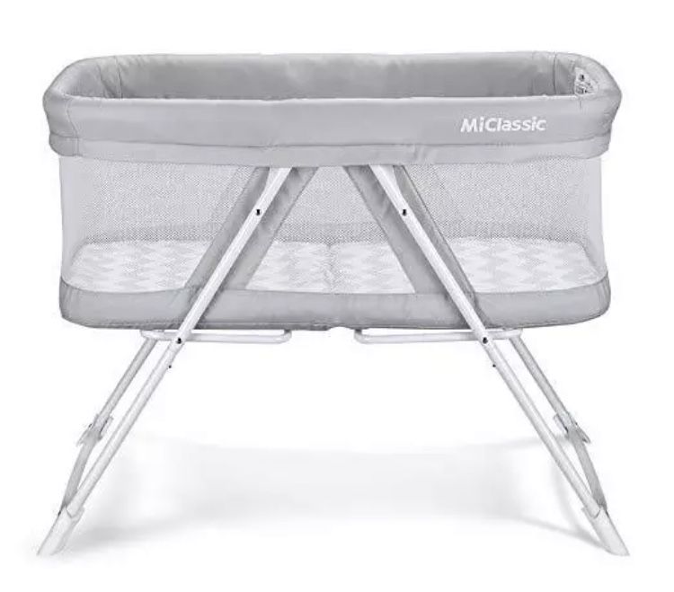 2IN1 ROCK&STAY BASSINET ONE-SECOND FOLD TRAVEL CRIB PORTABLE NEWBORN BABY,GRAY