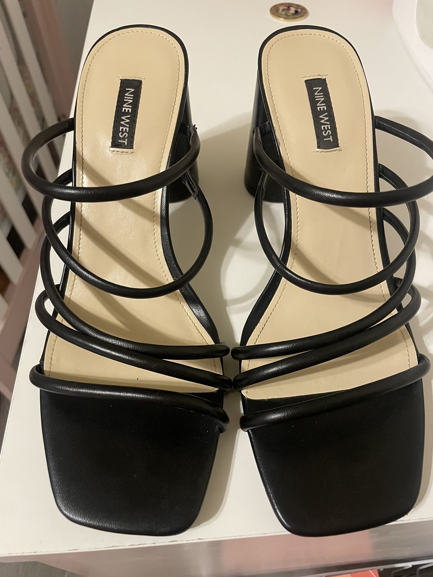 Black Chunky Heels Nine West 