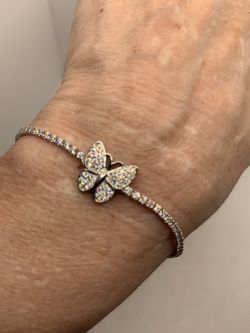 SILVER BUTTERFLY ADJUSTABLE BRACELET