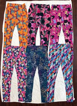 LuLaRoe Disney Legging Lot 6 Pair XS S M Mickey Minnie Mouse Buttery Soft