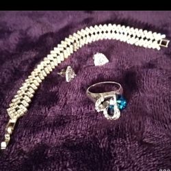 Titanic HEART of OCEAN Ring/Bracelet & Earrings