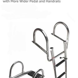 4 Steps Pontoon Pool & Boat  Ledder Stainless Steel Folding Telescope Ledder 