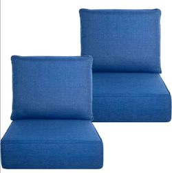Belord Outdoor Patio Cushions 24” x 24” x 6” – Blue – 2 Sets / 4 Pieces – NEW
