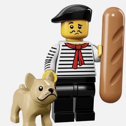 Lego Series 17 - Frenchman with French Bulldog  Minifigure.