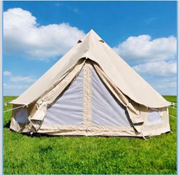 Brand new Outdoor Camping 13ft/16.4ft Oxford Bell Tent with Sewn-in Groundsheet for 4-8 Persons