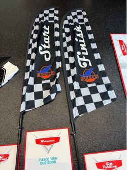 Disney Pixar Cars Dingo Custom Start Finish Flags Checkered