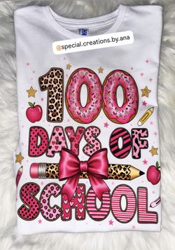 Custom made Coquette 100 Days of School Girls Shirt 🎀