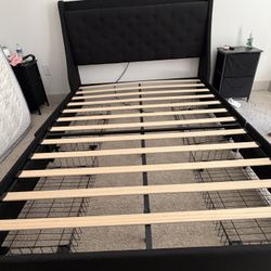 Black Queen Size Bed Frame With Storage