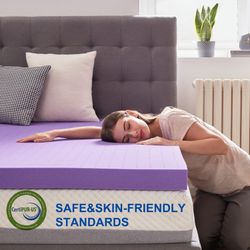 SINWEEK 4 Inch Gel Memory Foam Mattress Topper Ventilated Soft Pressure Relieve Mattress Pad#3648DUP1, Breathable Bed TopperTwin Size