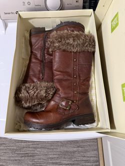 Naturalizer brown leather boots size 6 in excellent condition 